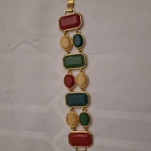 Vintage kate spade Green Red & Gold Dazzle Bracelet